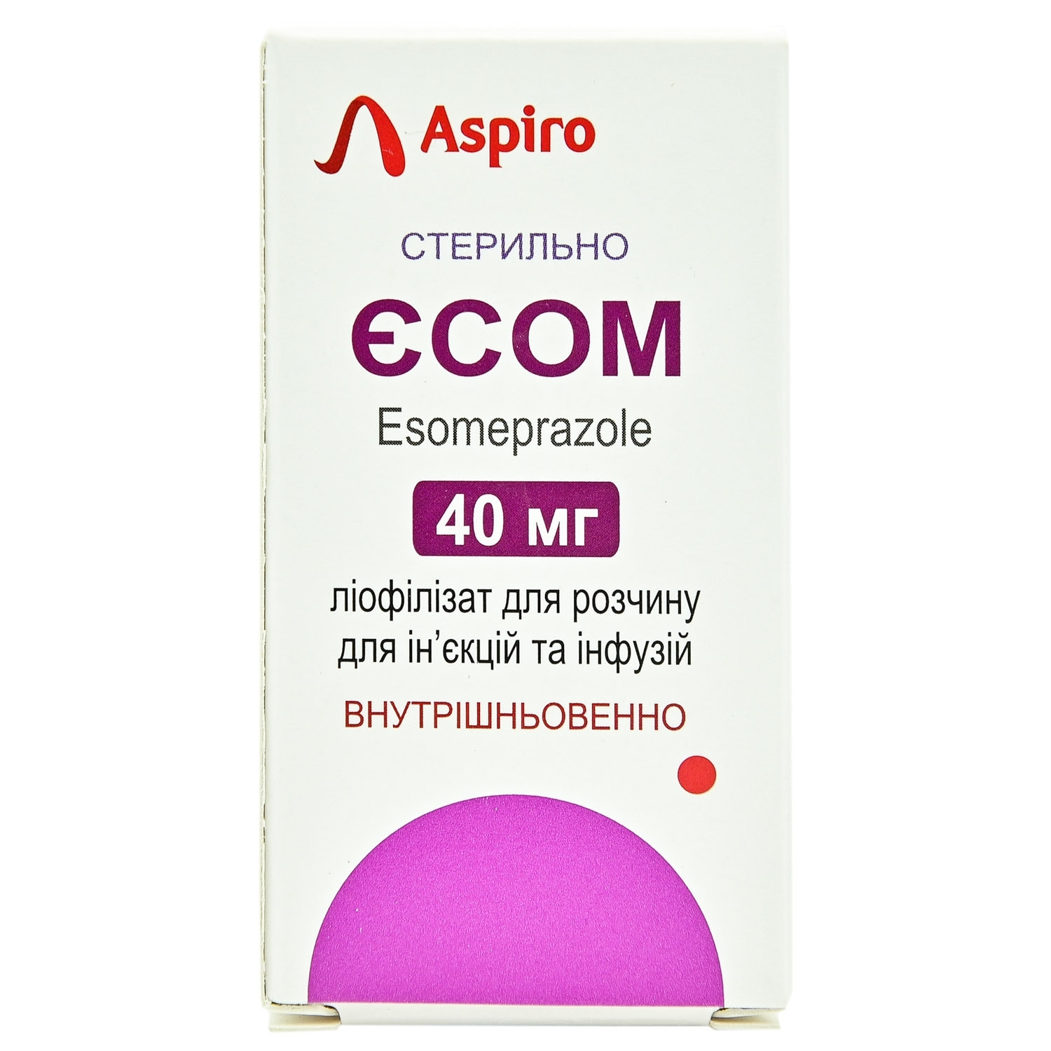 Єсом ліофілізат для розчину для ін'єкцій та інфузій по 40 мг в флаконах 1 шт